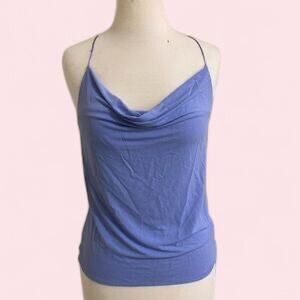 Baby blue cowl neck cami